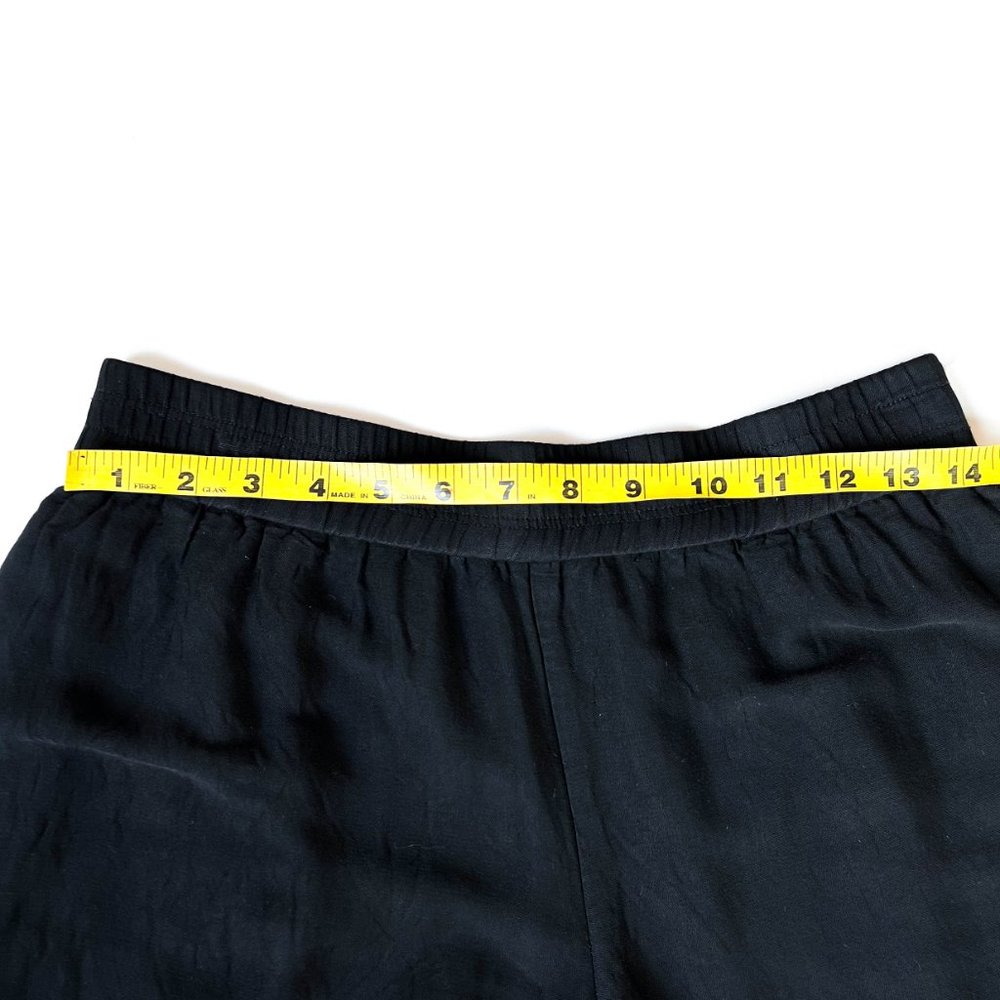 WON HUNDRED black wide leg trousers w/pockets + elastic waist - Picture 3 of 5